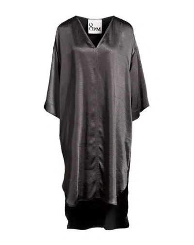 8pm Woman Midi Dress Charcoal Size S Polyester In Gray
