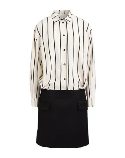 8pm Woman Midi Dress Ivory Size M Viscose, Polyamide, Polyester, Elastane In White