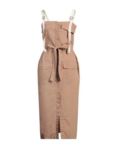 8pm Woman Midi Dress Light Brown Size M Cotton In Beige