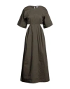 8pm Woman Midi Dress Military Green Size Xs Cotton