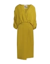 8pm Woman Midi Dress Mustard Size S Cupro In Yellow