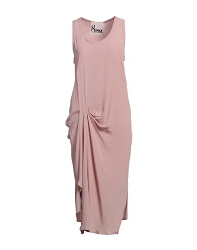 8pm Woman Midi Dress Pink Size S Acetate, Silk