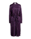 8pm Woman Midi Dress Purple Size L Viscose In Purple