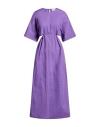 8pm Woman Midi Dress Purple Size M Cotton In Blue
