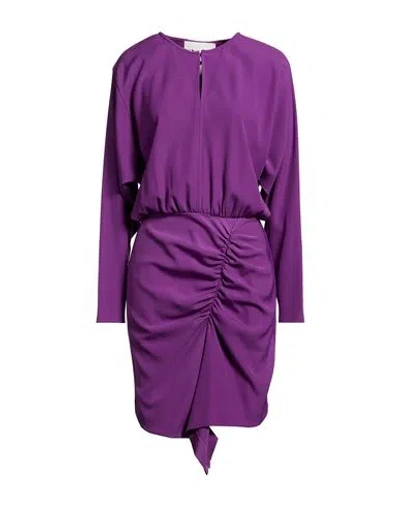 8pm Woman Midi Dress Purple Size S Polyester, Elastane