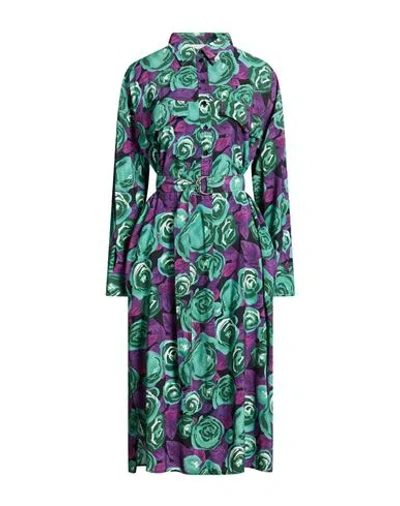 8pm Woman Midi Dress Purple Size S Rayon, Polyester