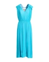 8pm Woman Midi Dress Turquoise Size S Viscose In Blue