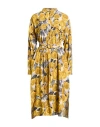 8pm Woman Midi Dress Yellow Size M Rayon, Polyester In Yellow
