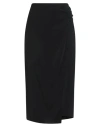 8pm Woman Midi Skirt Black Size L Rayon, Polyester