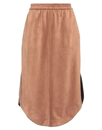 8pm Woman Midi Skirt Camel Size L Polyester, Nylon, Elastane In Beige
