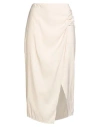 8pm Woman Midi Skirt Cream Size S Rayon, Polyester In Neutral