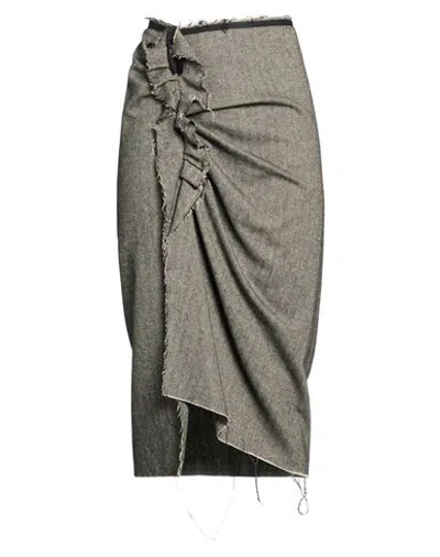 8pm Woman Midi Skirt Grey Size Xs Wool, Polyester, Viscose