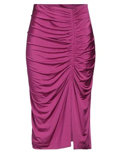 8pm Woman Midi Skirt Mauve Size M Viscose, Elastane In Purple