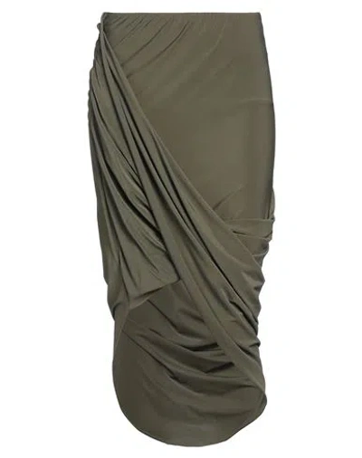 8pm Woman Midi Skirt Military Green Size S Viscose, Elastane