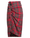 8pm Woman Midi Skirt Red Size L Polyester, Viscose, Elastane
