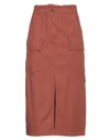 8pm Woman Midi Skirt Rust Size Xs Cotton In Red