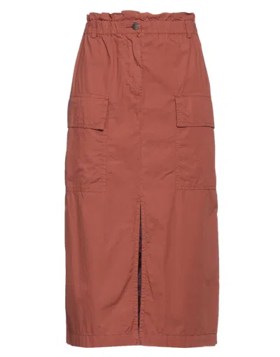 8pm Woman Midi Skirt Rust Size Xs Cotton In Red
