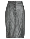 8pm Woman Midi Skirt Silver Size L Viscose, Polyester, Polyurethane In Gray