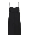 8pm Woman Mini Dress Black Size M Polyester, Wool, Elastane