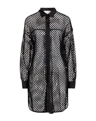 8pm Woman Mini Dress Black Size S Cotton, Elastane