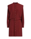 8pm Woman Mini Dress Brick Size S Polyester, Elastic Fibres In Red