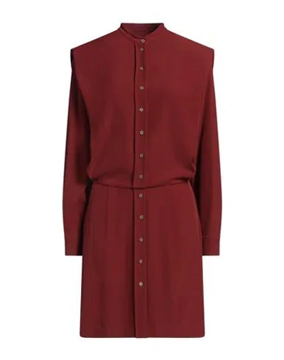8pm Woman Mini Dress Brick Size S Polyester, Elastic Fibres In Red