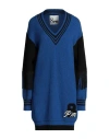 8pm Woman Mini Dress Bright Blue Size S Viscose, Polyamide, Merino Wool, Cashmere, Acetate