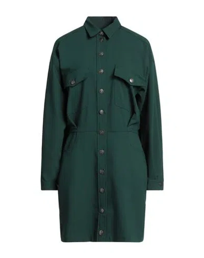 8pm Woman Mini Dress Dark Green Size M Polyester, Viscose, Elastane
