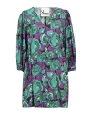 8pm Woman Mini Dress Green Size S Rayon, Polyester In Multi
