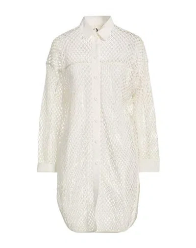 8pm Woman Mini Dress Ivory Size M Cotton, Elastane In Multi