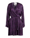 8pm Woman Mini Dress Purple Size L Viscose In Purple
