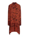 8pm Woman Short Dress Rust Size M Viscose In Red