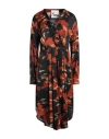 8pm Woman Mini Dress Rust Size S Viscose In Red