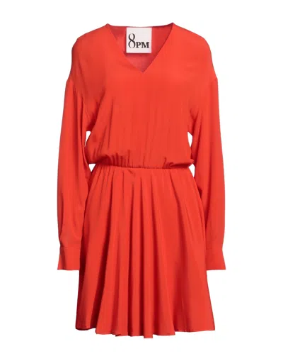 8pm Short Dresses In Tomato Red