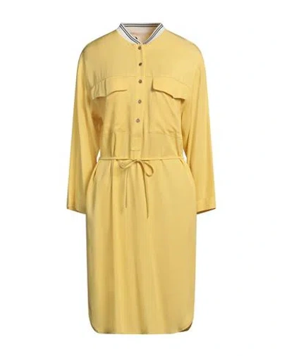 8pm Woman Mini Dress Yellow Size Xs Viscose, Polyamide, Elastane