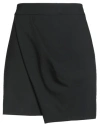 8pm Woman Mini Skirt Black Size L Polyester, Viscose, Elastane