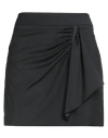 8pm Woman Mini Skirt Black Size S Polyester, Wool, Elastane, Viscose