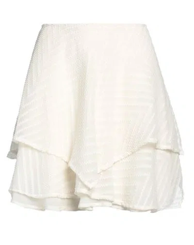 8pm Woman Mini Skirt Cream Size S Polyester In White