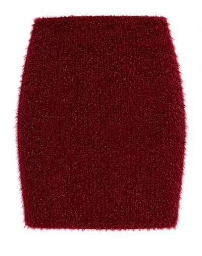 8pm Woman Mini Skirt Rust Size L Polyamide, Acrylic, Viscose, Wool In Red