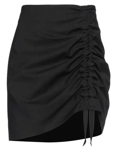 8pm Woman Mini Skirt Charcoal Size M Polyester, Virgin Wool, Rayon, Elastane In Grey