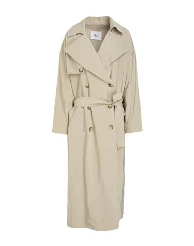 8pm Woman Overcoat & Trench Coat Sage Green Size S Polyamide In Gold
