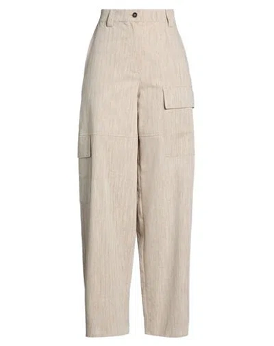 8pm Woman Pants Beige Size M Cotton, Polyester, Viscose, Polyamide, Elastane In Neutral