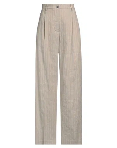8pm Woman Pants Beige Size M Linen, Cotton, Viscose