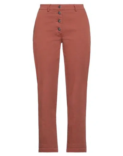 8pm Woman Pants Brown Size S Cotton, Elastane