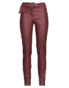8pm Woman Pants Burgundy Size Xxs Polyurethane, Viscose, Polyamide, Elastane, Polyester In Red