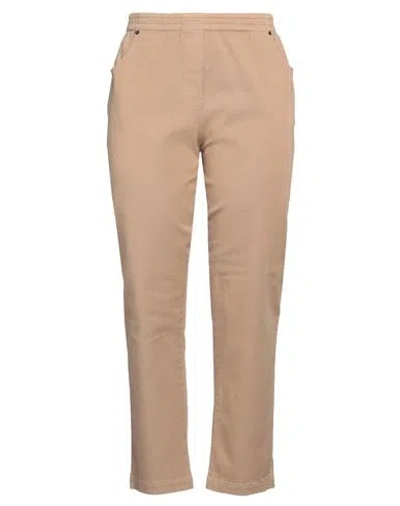 8pm Woman Pants Camel Size Xl Cotton, Elastane In Beige