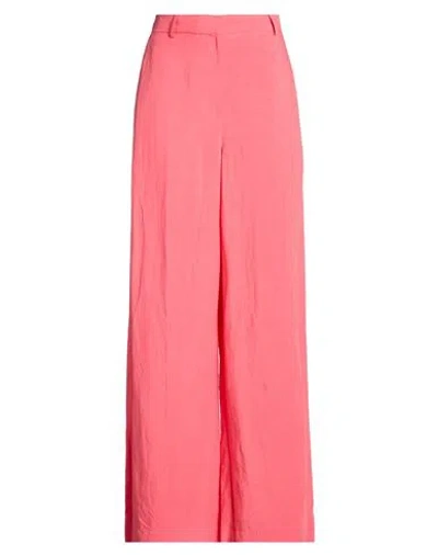 8pm Woman Pants Coral Size L Viscose, Linen In Red