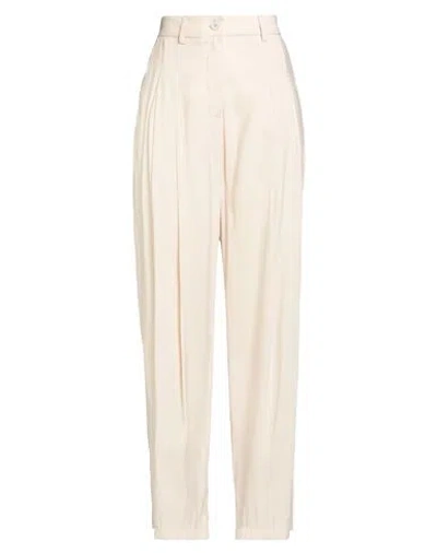 8pm Woman Pants Cream Size S Rayon, Polyester In Neutral