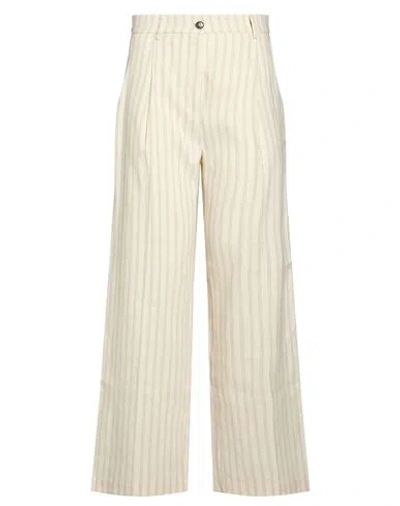 8pm Woman Pants Cream Size Xs Linen, Cotton, Viscose In White
