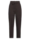 8pm Woman Pants Dark Brown Size S Polyester, Viscose, Elastane